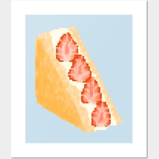 Strawberry fruit sandwich pixel art Posters and Art